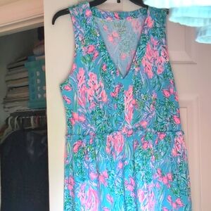 Lily Pulitzer Floral Sleeveless Dress in Blue, Green and Pink 🩷 💙 💚